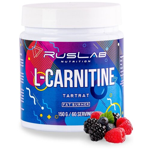 Аминокислота L-CARNITINE (150 гр), сжигатель жира, вкус лесные ягоды