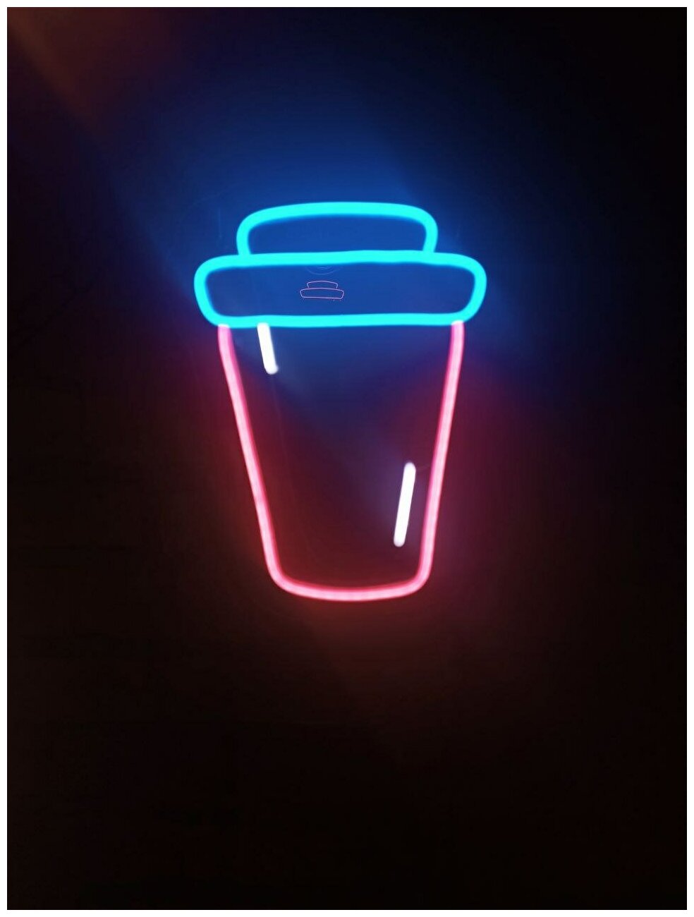 Неоновая вывеска "Кофейный стаканчик", размер 21х30 см - фотография № 1