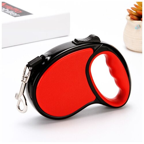 Поводок рулетка для собак 3 метра, розовый