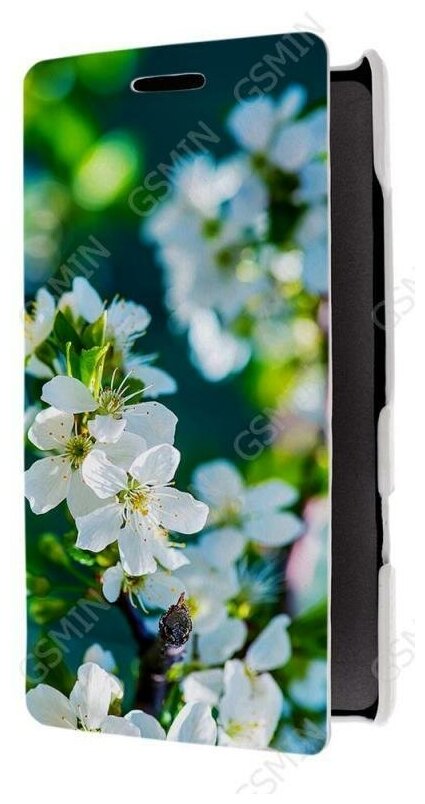 Кожаный чехол для Nokia Lumia 930 Armor Case - Book Type (Белый) (Дизайн 42)