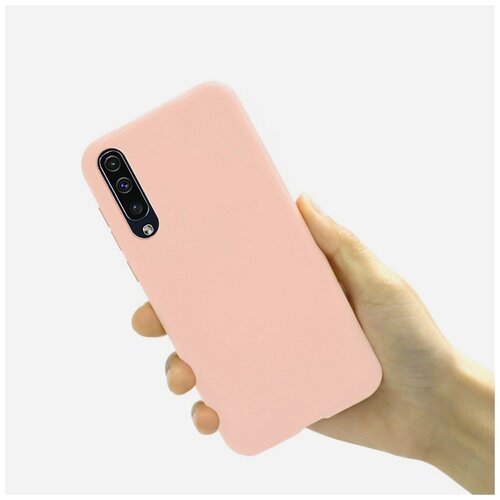 Накладка силиконовая Silicon Cover для Samsung Galaxy A50 (2019) SM-A505 пудровая