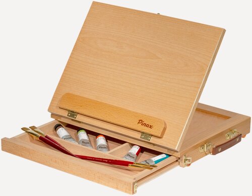 Изображение товара Мольберт настольный планшетный ТЕ-01A с ящиком, с палитрой, бук, планшет 25*33см для формата А4