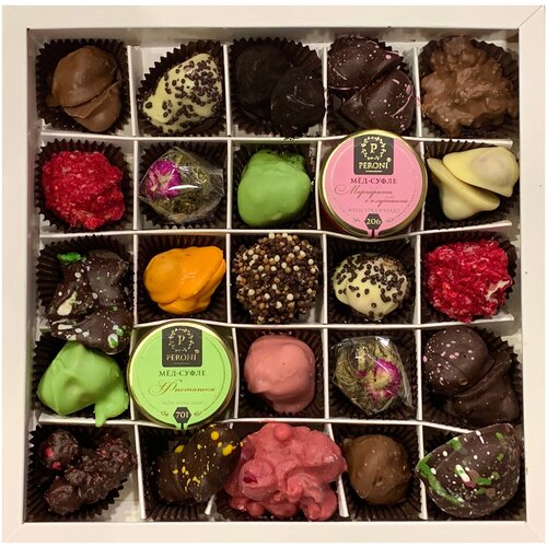 Конфеты ручной работы - Бельгийский шоколад 25 конфет Шоколадные конфеты, Ароматный Чай, Мед-Суфе. Арт 8.399