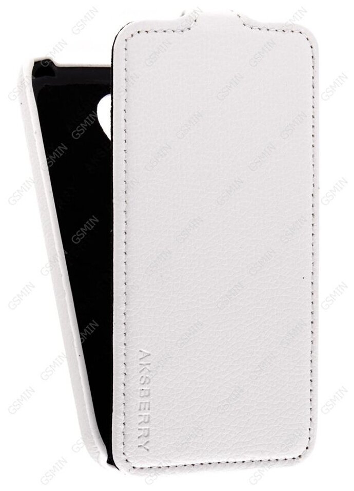 Кожаный чехол для Lenovo S750 Aksberry Protective Flip Case (Белый)