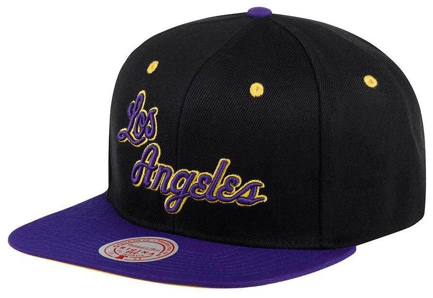 Бейсболка с прямым козырьком MITCHELL NESS 6HSSJS19207-LALBKPR Los Angeles Lakers NBA 