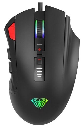 Мышь игровая AULA H512подсветка RGB, 12 кнопок, 400/800/1600/2400/3200/5000 dpi, регулируемый вес, кабель 1.8м