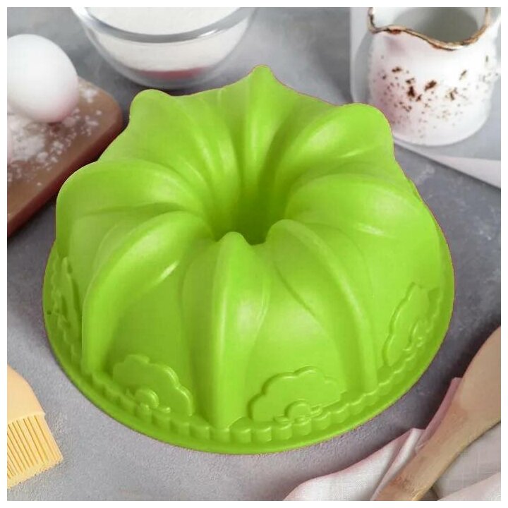 фото Форма для выпечки "Немецкий кекс. Торжество" 22х22х8,5 см, салатовый
