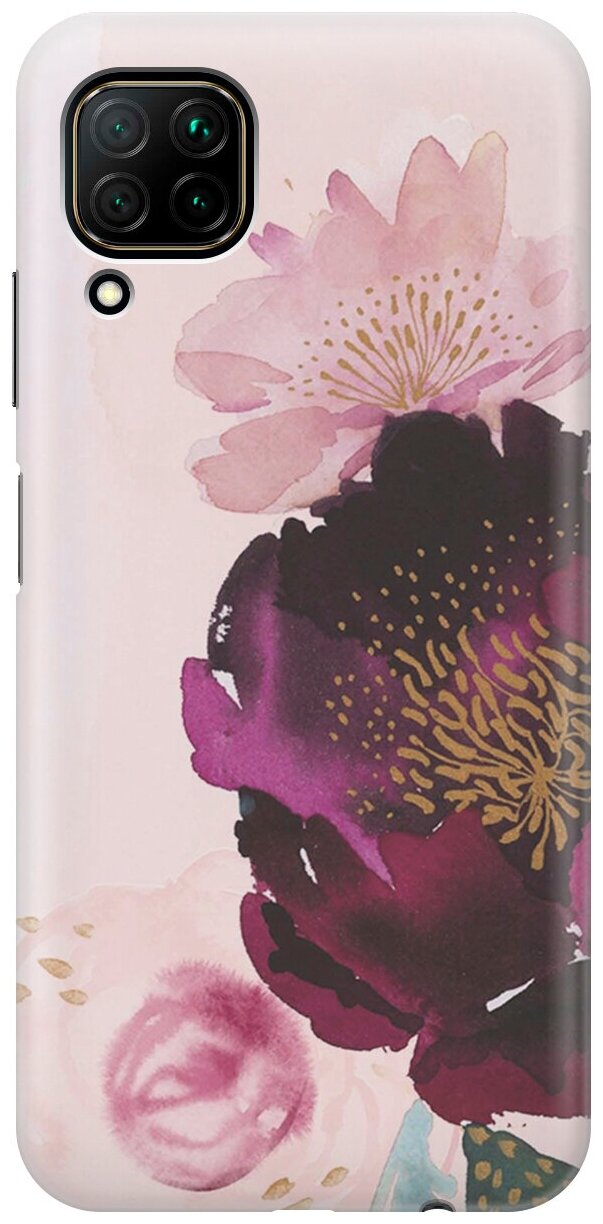 Силиконовый чехол Цветы акварелью на Huawei P40 Lite / Хуавей П40 Лайт