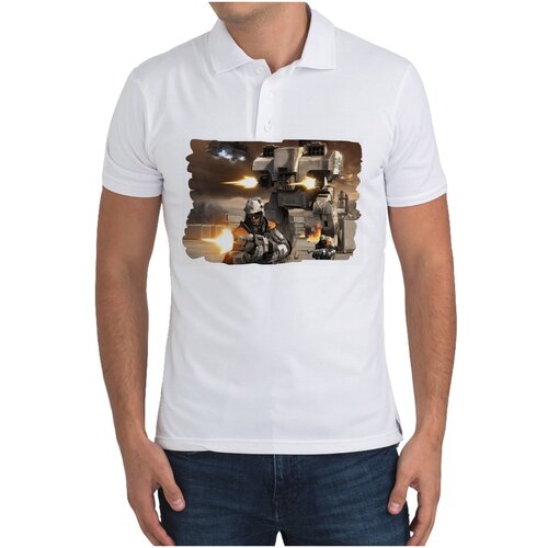 Рубашка- поло CoolPodarok Бателфилд 2 Батла белый  