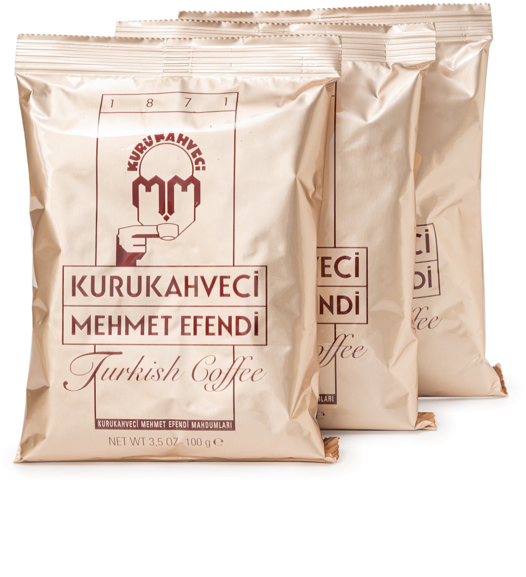Кофе турецкий KURUKAHVECI MEHMET EFENDI арабика 100%, 3 шт. по 100г