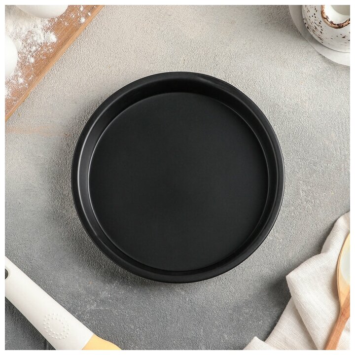 Форма для выпечки Доляна «Жаклин», 16×2,5 см, антипригарное покрытие, цвет чёрный