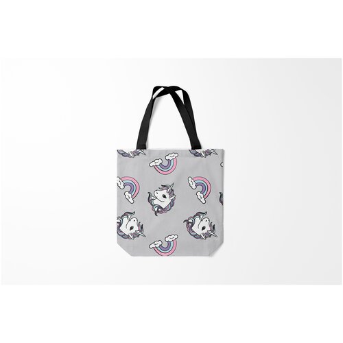 фото Сумка-шоппер / 40х40 см / популярные иллюстрации / мифические существа радужный единорог burnettie