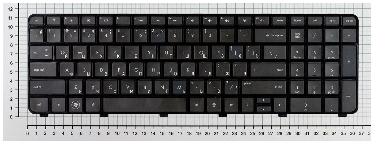 Клавиатура для ноутбука HP Pavilion dv7-6c70ez черная с рамкой