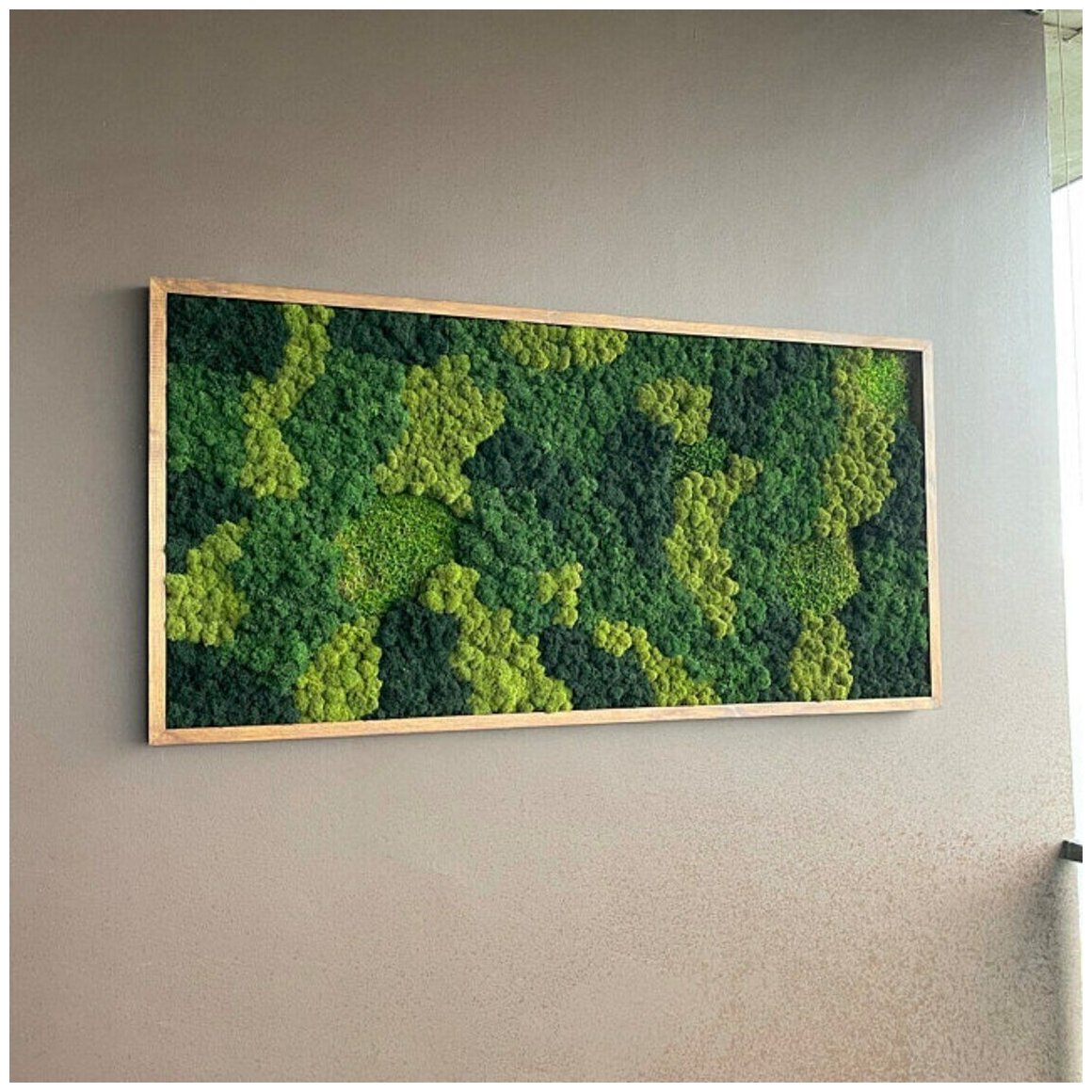 Картина "Flying" Дом Мха - MossArt из стабилизированных мхов в подарочной упаковке, 100*50 см.