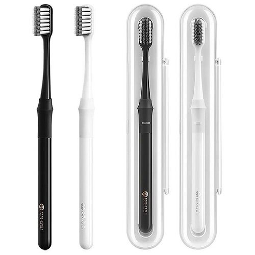 Зубная щетка DR.BEI / Toothbrush Bamboo Version Soft / черная 1 ШТ зубная электрощетка dr bei e5 sonic electric toothbrush
