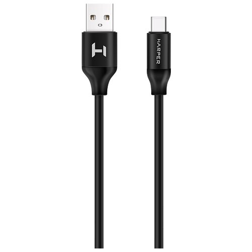 Кабель HARPER USB - USB Type-C (SCH-730), 1 м, черный кабель harper usb lightning sch 530 1 м черный