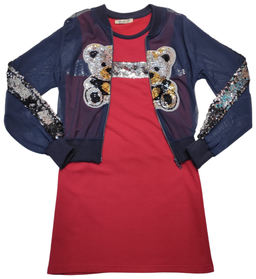 Комплект одежды KAS KIDS, размер 128, красный, синий