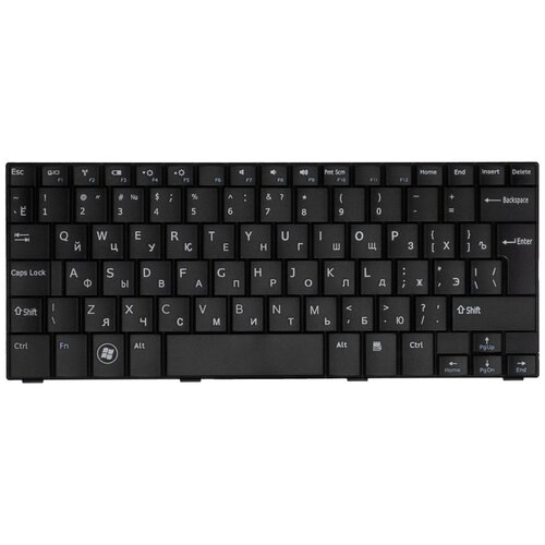 Клавиатура для ноутбука Dell Inspiron Mini 10, 10v, 1010, 1011 Series. Г-образный Enter. Черная, без рамки. PN: PK1306H3A06 клавиатура для ноутбука toshiba c850 l850 p850 series г образный enter чёрная без рамки pn mp 11b56su 528