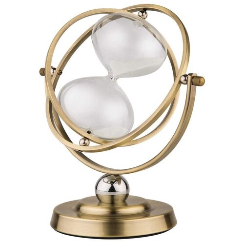 Песочные часы Космос1- 15 минут, белый песок, латунь, поворотный механизм (25х22х12)см