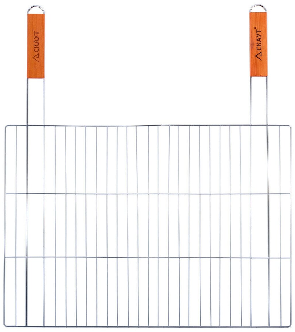 Решетка для гриля плоская 54х38 см. скаут СК-0739 с 2-мя деревянными ручками (12) - фотография № 2
