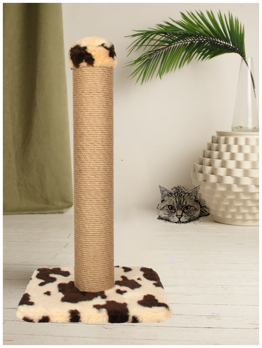 Когтеточка для кошек столбик 70см / когтеточка высокая / угловая когтеточка для кошки / с кошачьей мятой