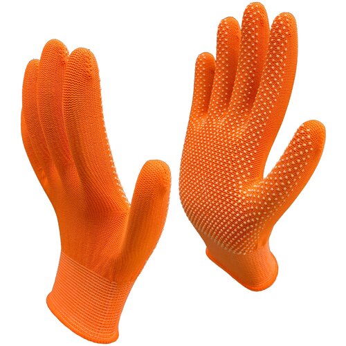 Перчатки рабочие Master-Pro микротач оранжевый, нейлоновые с ПВХ покрытием, 1 пара перчатки нейлоновые сенсорные с пвх покрытием 1 пара