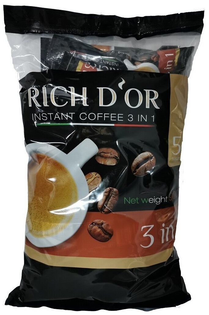 Кофе растворимый 3в1 "RICH D'OR" 18г*50 (900 гр)