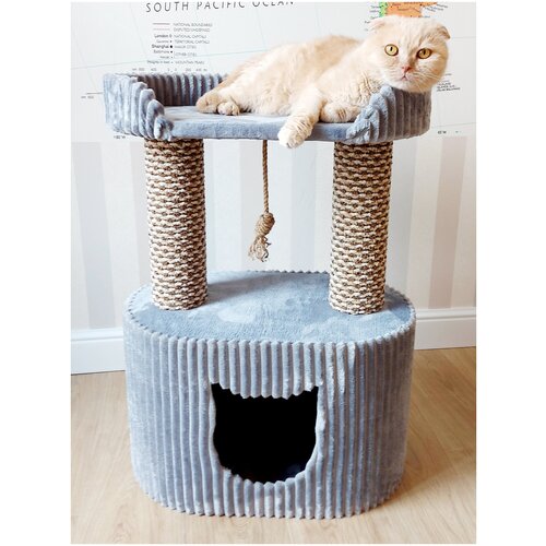 Домик для кошки когтеточка игровой комплекс для кошек КОТЕНОТ-5 бежевый