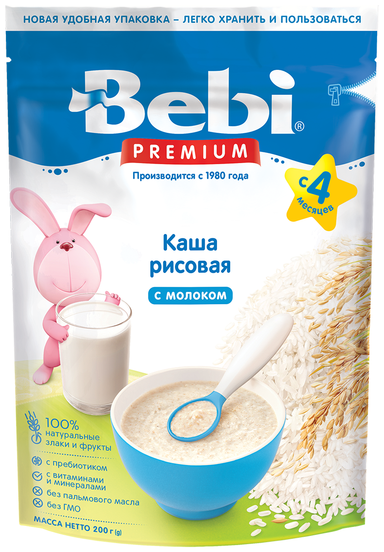 Каша молочная Bebi Premium Рисовая с 4 мес. 200 г