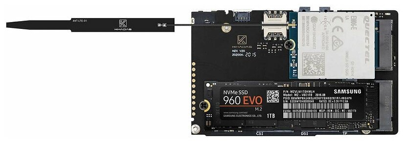 Плата интерфейсная Khadas New M2X Extension Board (KM2X-V-002) NVMe SSD/4G LTE