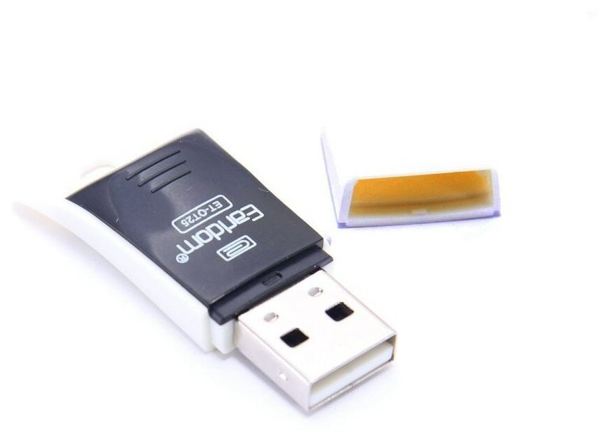 Кардридер Earldom для microSD, ET-OT25, USB 2.0, пластик, цвет: белый, с чёрной вставкой