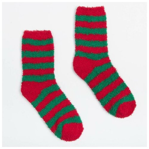 фото Женские носки minaku средние, махровые, размер 36-39, красный, зеленый