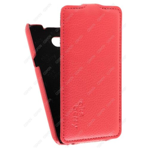 Кожаный чехол для Sony Xperia E4g Aksberry Protective Flip Case (Красный)