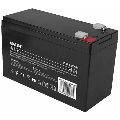 Аккумуляторная батарея для ИБП любых торговых марок, 12 В, 7,2 Ач, 151х65х98 мм, SVEN, SV-012335 аккумуляторная батарея для ибп любых торговых марок 12 в 7 ач 151х65х100 мм sven sv 0222007