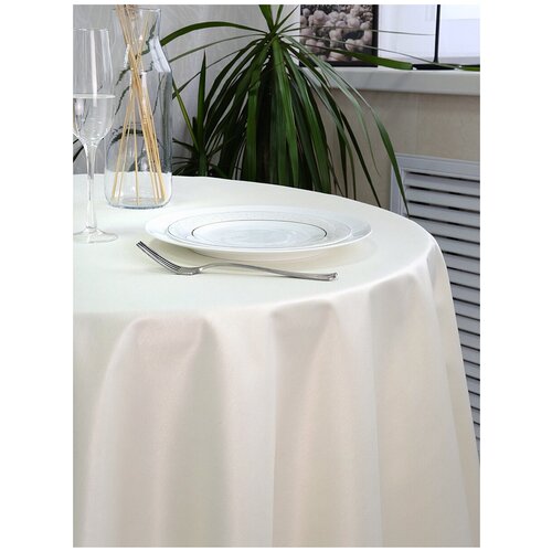 Скатерть столовая круглая, текстиль, хлопок/пэ, диаметр 190 см, 1 штука