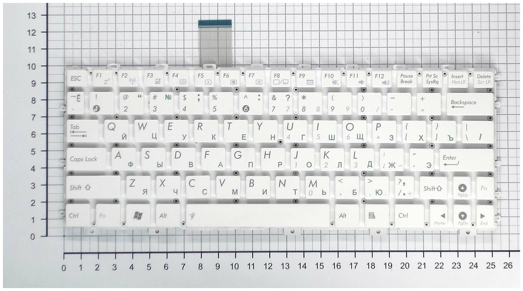 Клавиатура для ноутбука Asus Eee PC 1016P Русская Белая