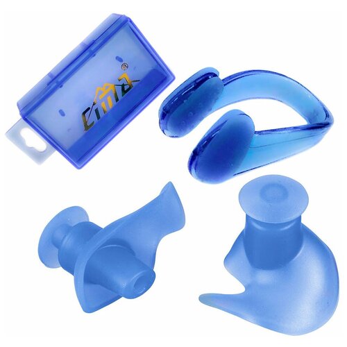 фото C33425-1 комплект для плавания беруши и зажим для носа (синие) cima