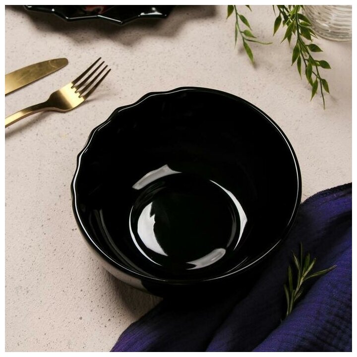 фото Миска «Обсидиан», чёрная, 16,5 х 7 см