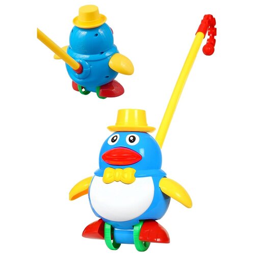 Каталка пингвин / Каталка с палкой / Для малышей в пакете