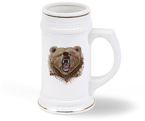 Пивная кружка CoolPodarok Животные Медведь из пикселей