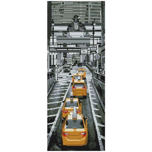 Алмазная мозаика Панно Molly 35х90 см Такси в Нью-Йорке (16 цветов)