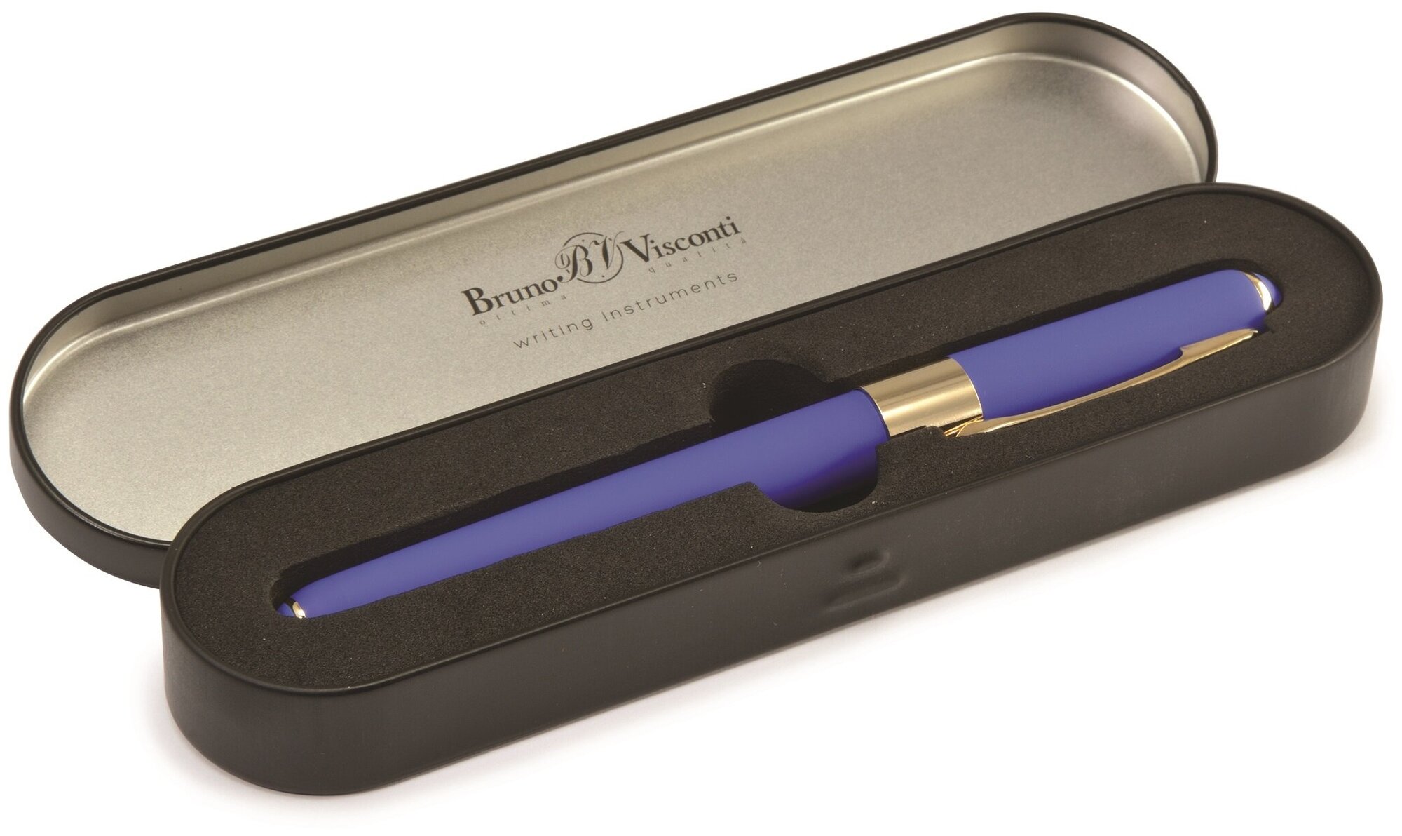 Ручка шариковая автоматическая BrunoVisconti, 0,5 мм, синяя, в футляре, Monaco (синий корпус), Арт. 20-0125/608