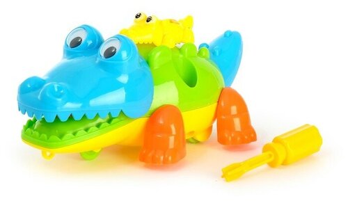 Конструктор для малышей «Крокодильчик», 9 деталей, цвета микс