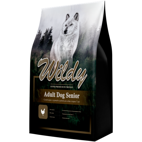 Сухой корм Wildy Adult DOG Senior с курицей и рыбой для собак старше 7 лет 1 кг