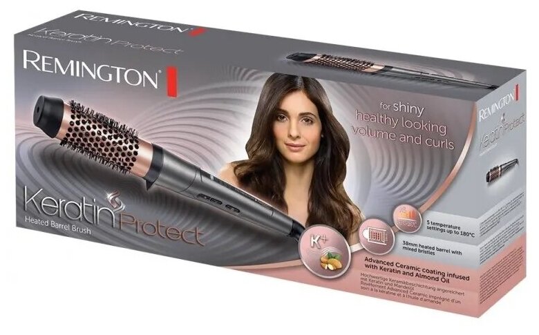 Фен-щетка Remington CB8338 Keratin Protect Heated Barrel Brush 45606560100 - фотография № 3