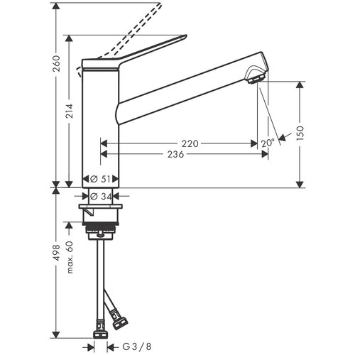 Смеситель для кухни HansGrohe Zesis 74802000 смеситель для кухни hansgrohe zesis 74804000