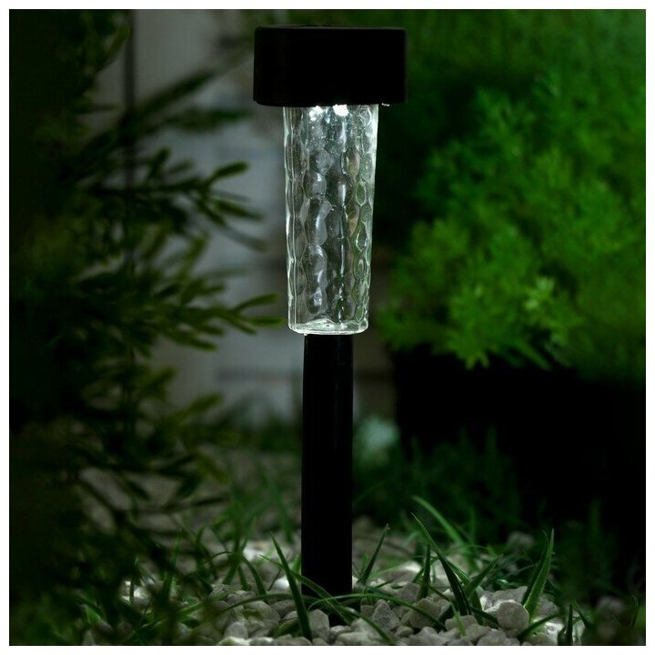Фонарь садовый на солнечной батарее "Трапеция ретро" 34 см, d=5.5 см, 1 led, пластик - фотография № 6