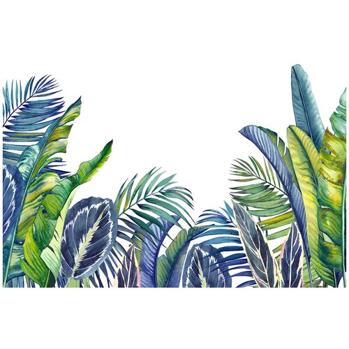 Фотообои Уютная стена Пушистые пальмовые листья 380х270 см Виниловые Бесшовные (единым полотном)