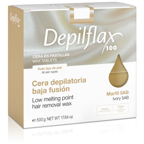 Воск горячий для депиляции в дисках Depilflax Ivory Extra Wax Слоновая кость 1000 г