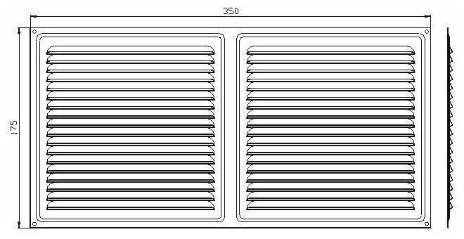 Решетка вентиляционная Трибатрон Черный муар 175x350 мм - фото №3